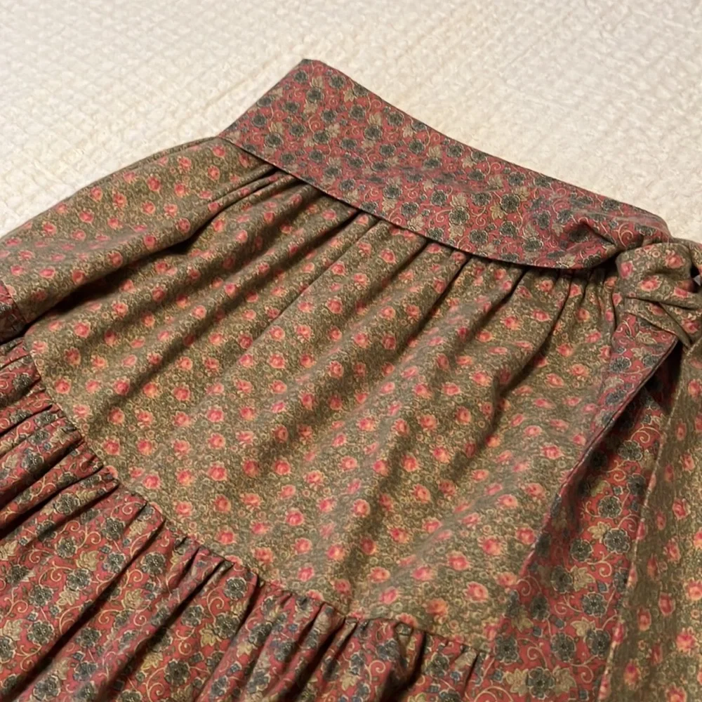 Laura Me Cotton Blend Tiered Midi Floral Print Elastic Waist Skirt with Tie Belt - Picture 3 of 16